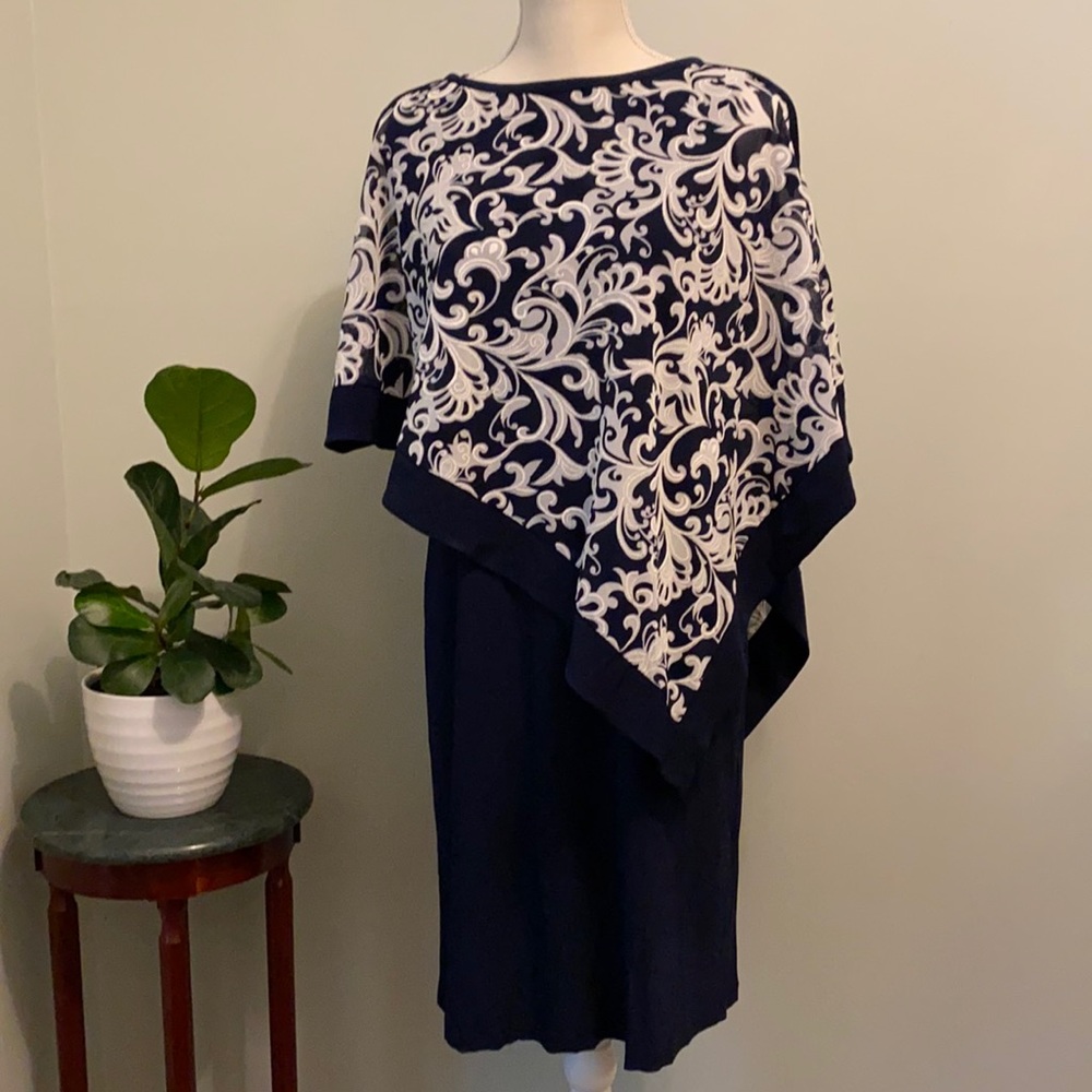 Stunning navy and white dress